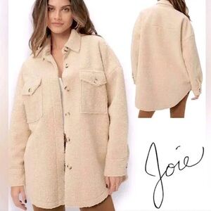 Women's Sherpa Teddy shacket jacket Joie